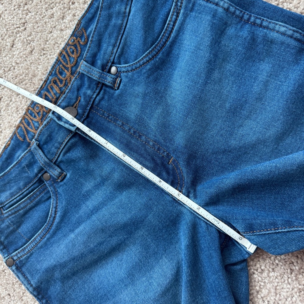 Wrangler Retro High Rise Trouser Boot Jeans Womens 27x34 Blue Denim 1011MPEAB - Picture 8 of 10